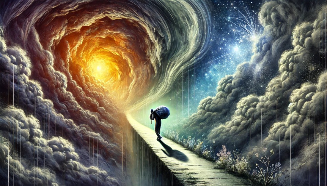 "As Batalhas da Vida Cotidiana". Ela representa a jornada entre desafios e equilíbrio, destacando a resiliência e a transformação que ocorrem ao enfrentarmos nossas lutas diárias.