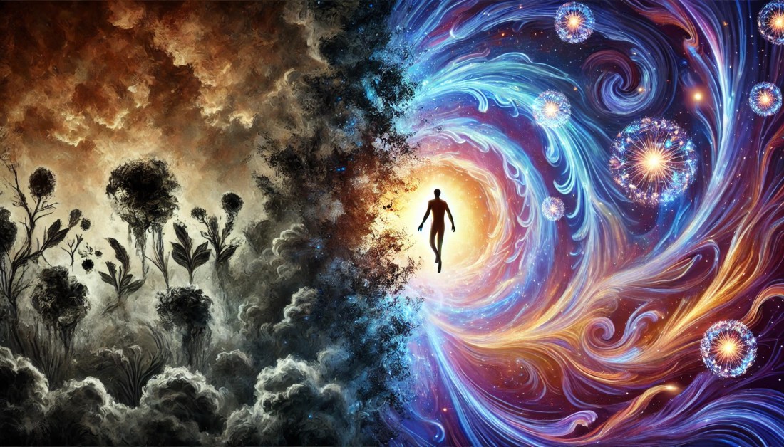 Esta imagem representa a transformação pessoal e o peso emocional que vem com essa mudança.